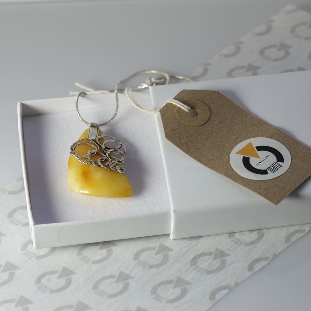 Silver Lace Amber pendant - Image 7