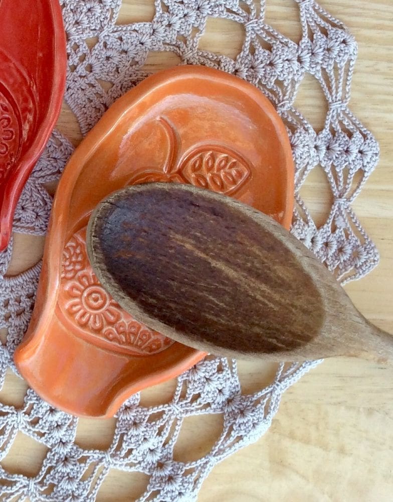 Ceramic Spoon Rest with Pear or Flowers - Image 6
