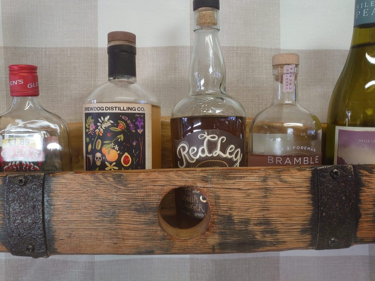 Drinks Shelf Made From Whisky Barrel Oak - Image 2