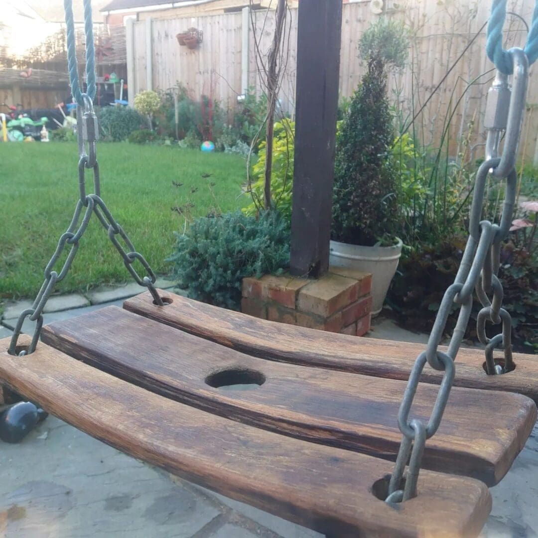 Tree Swing Made From A Oak Whiskey Barrel - Image 5