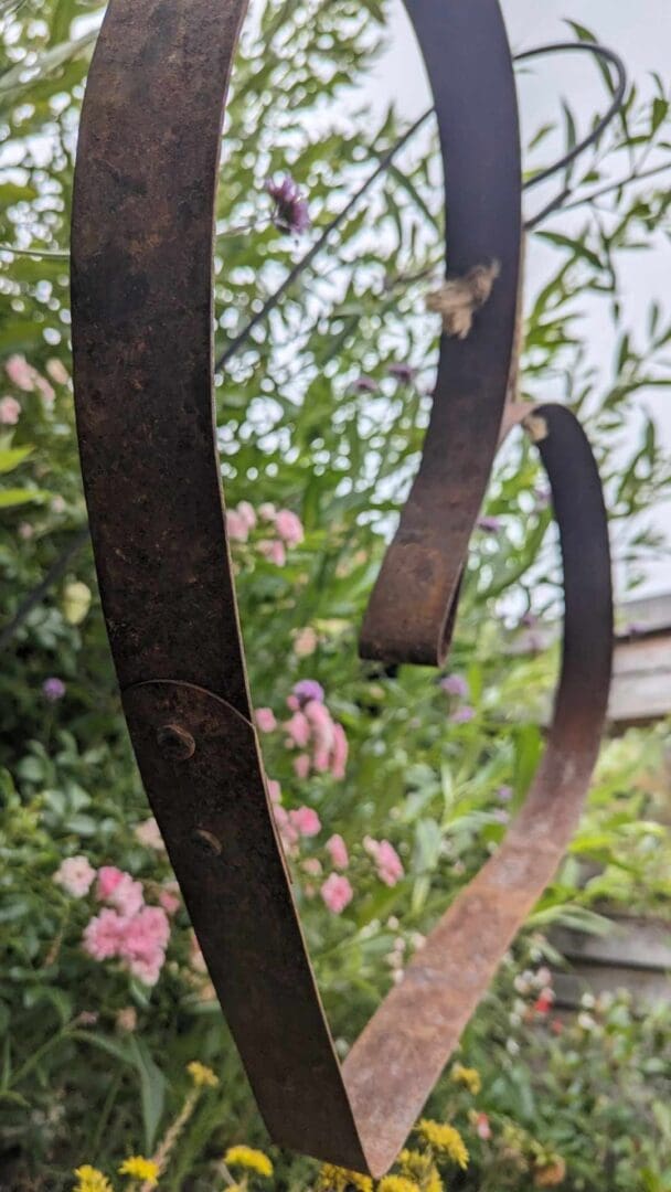 Metal Hanging Heart made from Whisky Barrel Hoop - Image 2