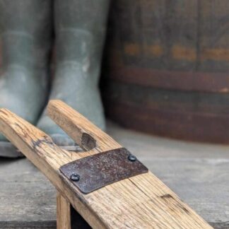 rustic oak bootjack puller made from whisky barrel oak