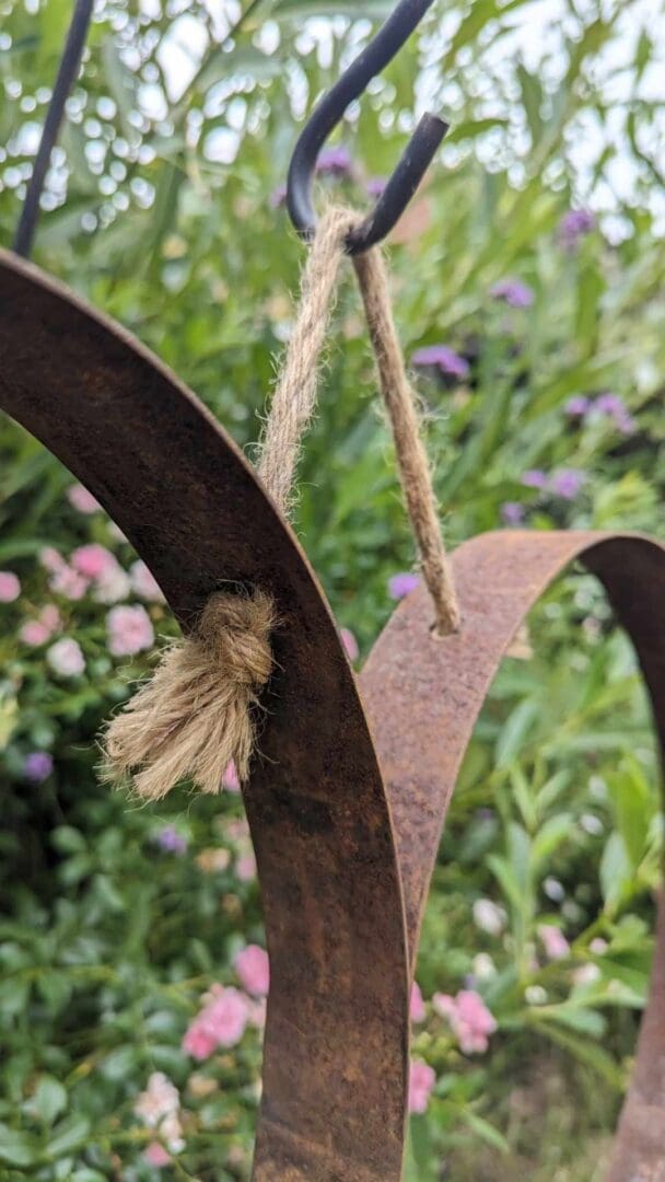 Metal Hanging Heart made from Whisky Barrel Hoop - Image 4