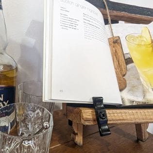 I pad / cookbook Stand made from whisky barrel oak - Image 2