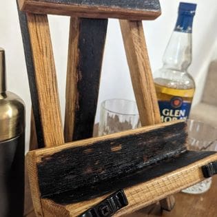I pad / cookbook Stand made from whisky barrel oak - Image 4