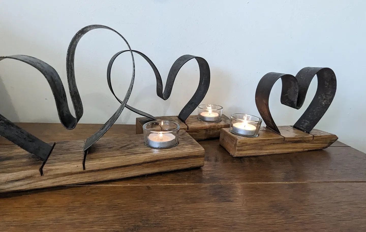 Whisky Barrel Hoop Heart Candle Holder - Image 5