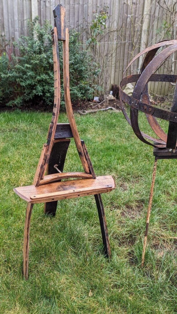 Rustic Easel Made From Whisky Barrel Oak - Image 2