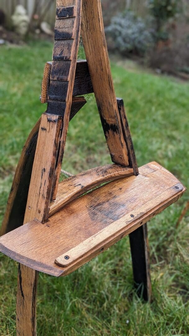 Rustic Easel Made From Whisky Barrel Oak - Image 3