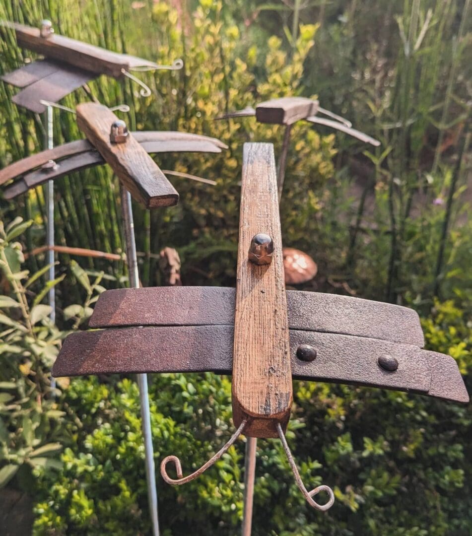 Garden Dragonfly Art Made From Whisky Barrel Oak - Image 4