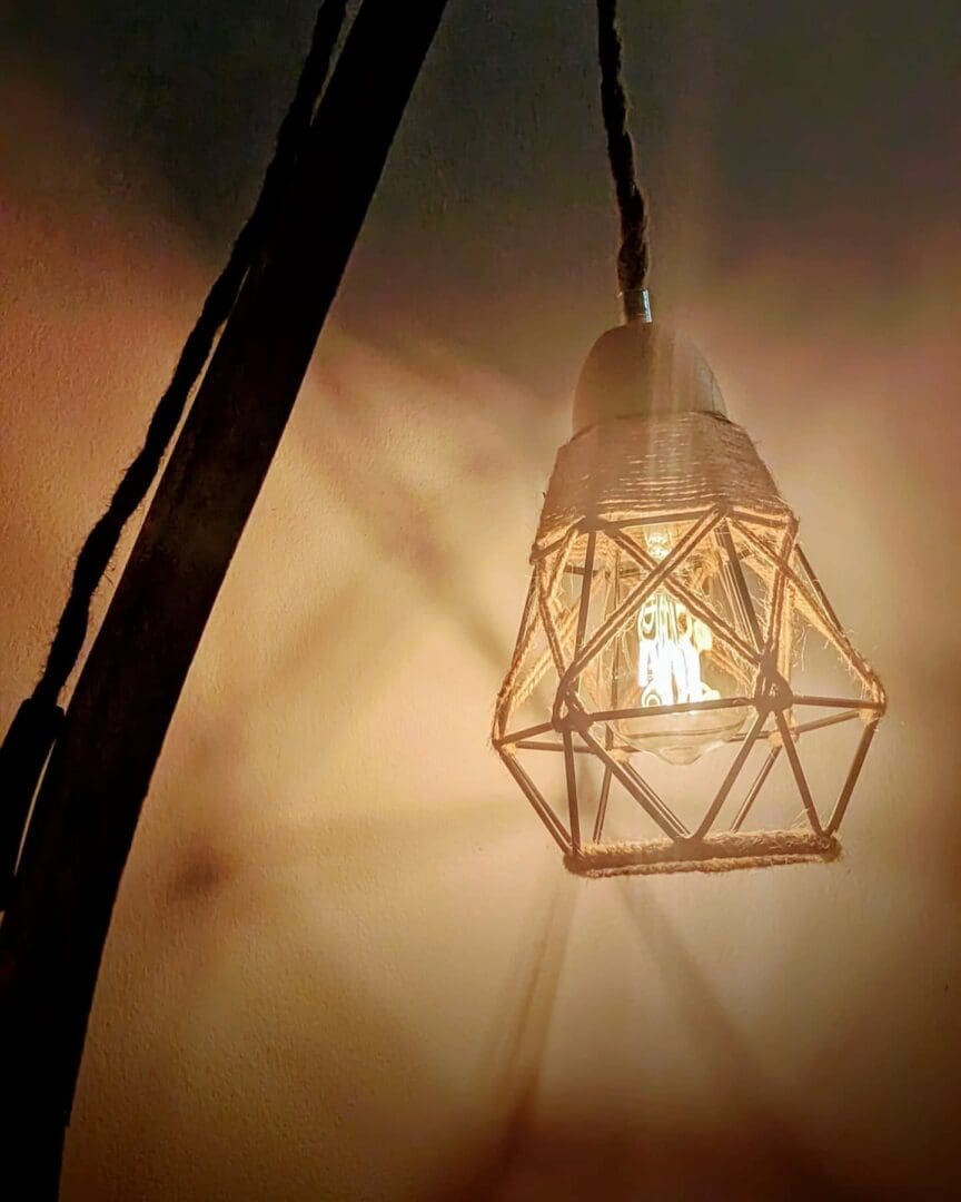 Floor Lamp Made From Whisky Barrel Oak - Image 2