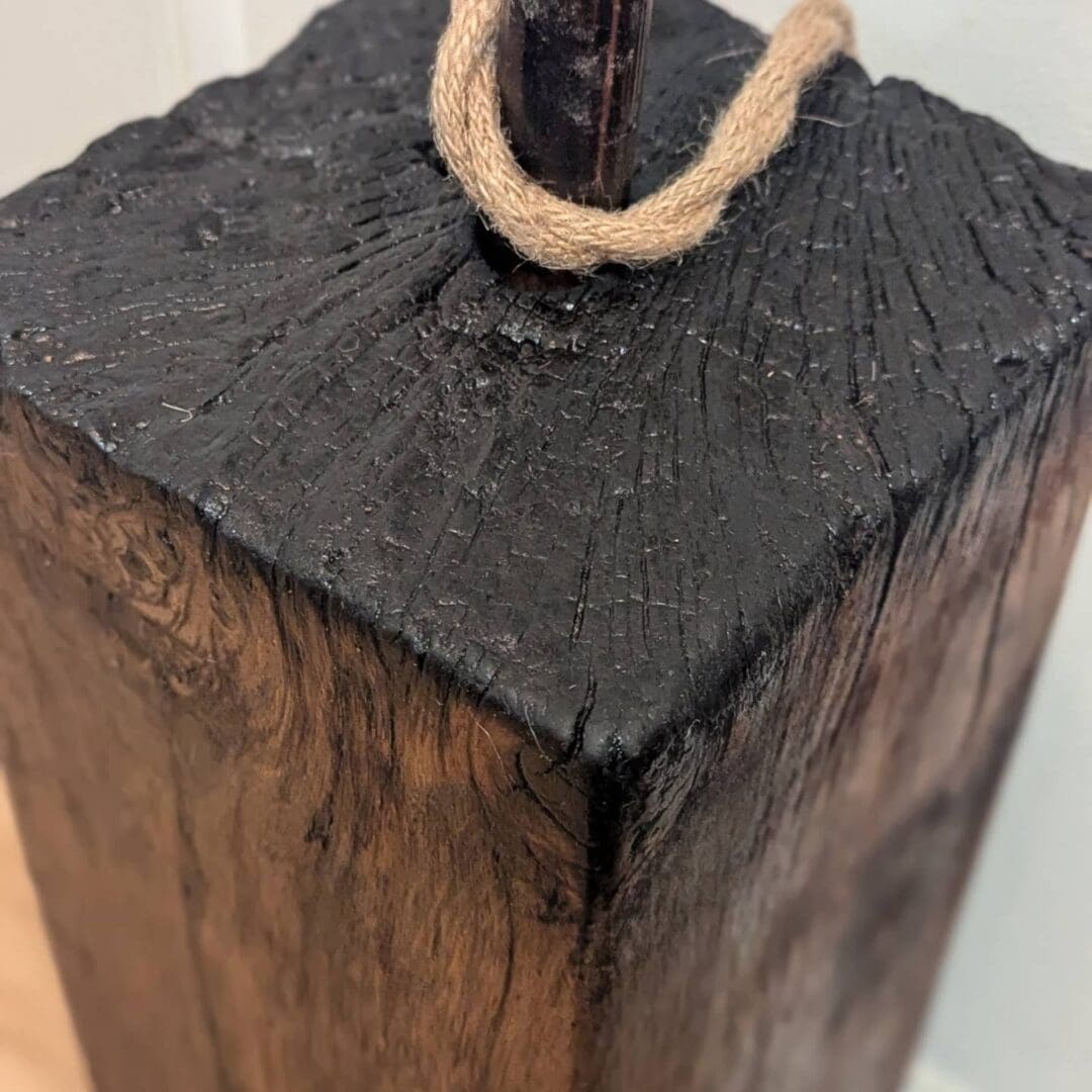 Floor Lamp Made From Whisky Barrel Oak - Image 5