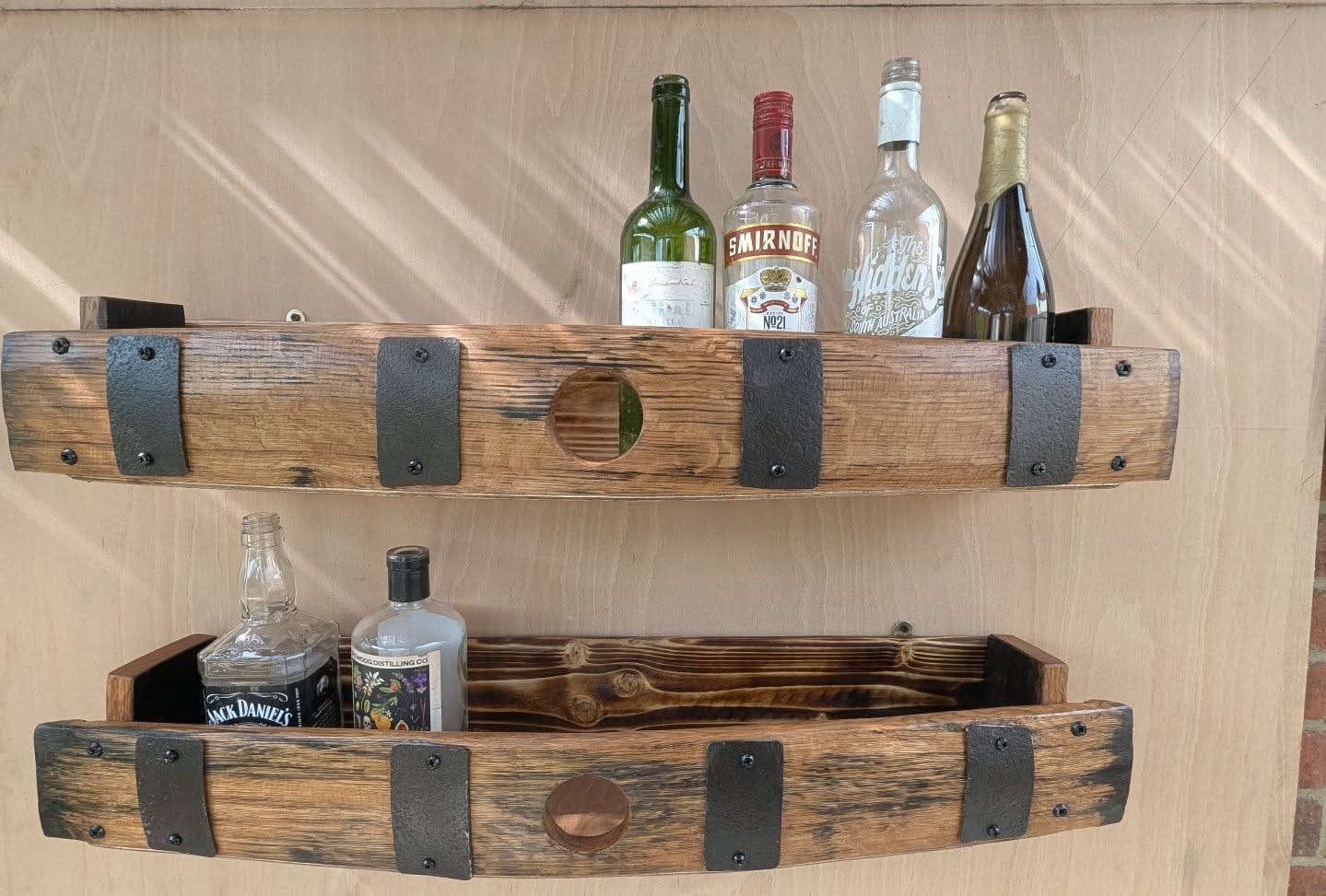 Drinks Shelf Made From Whisky Barrel Oak - Image 3