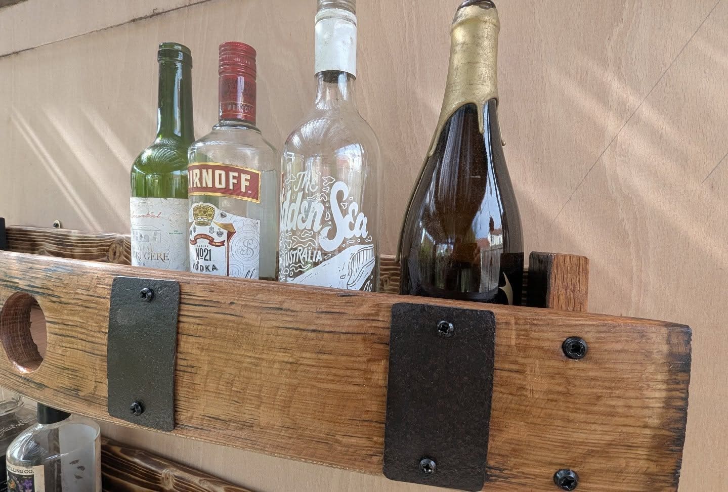 Drinks Shelf Made From Whisky Barrel Oak - Image 5