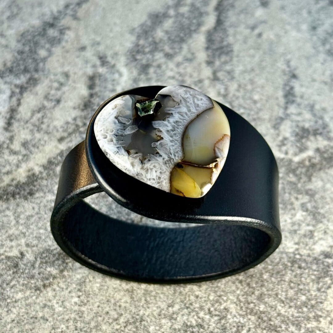 Montana agate druzy boho statement cuff