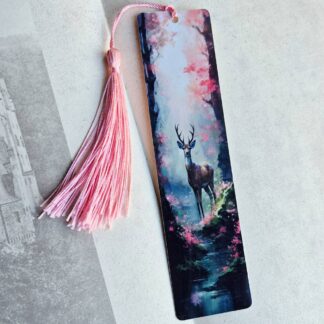 Bookmark stag forest aluminium