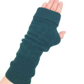 Bottle green fingerless gloves