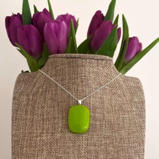 Bright-lime-green-fused-glass-pendant