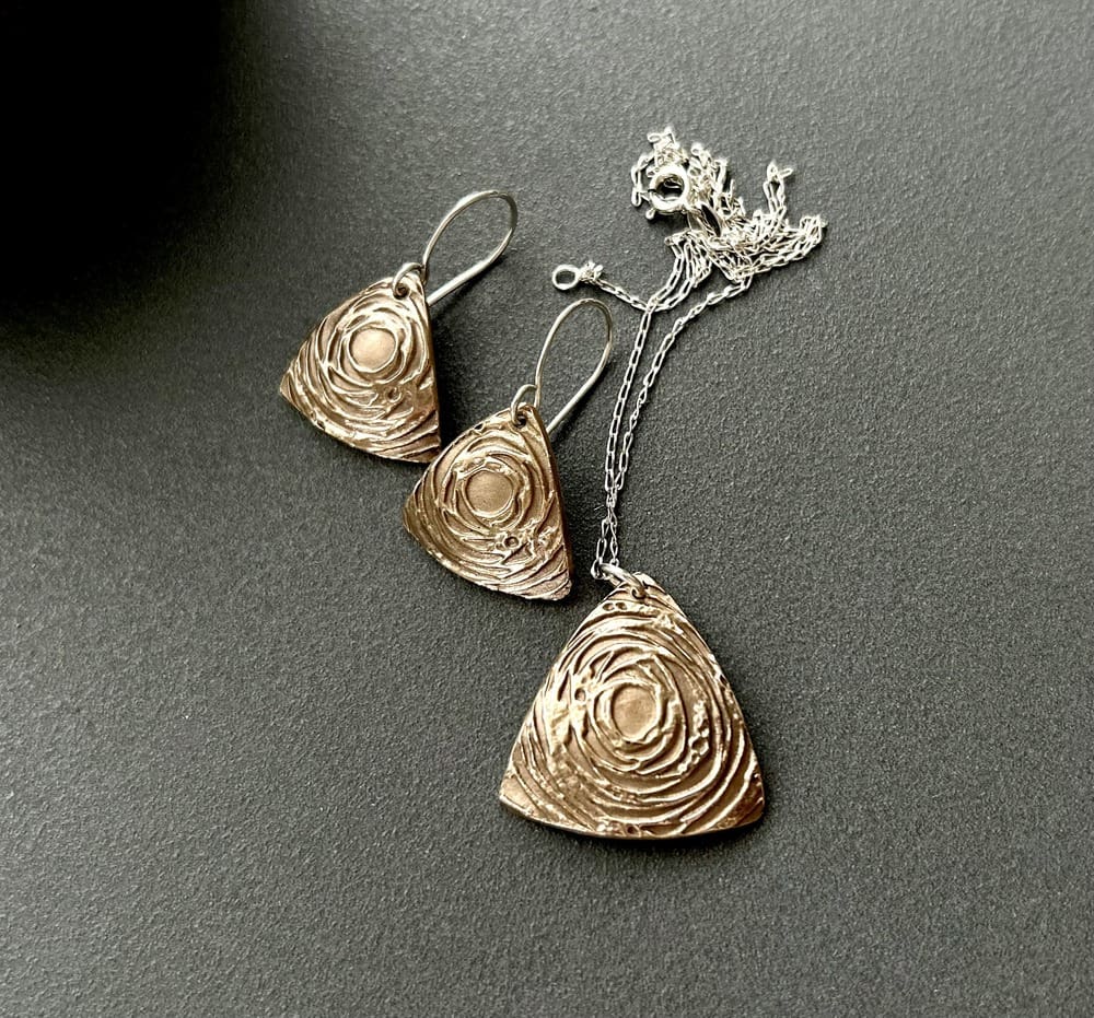 Bronze Triangular Earrings - Handcrafted Jewellery - Image 5