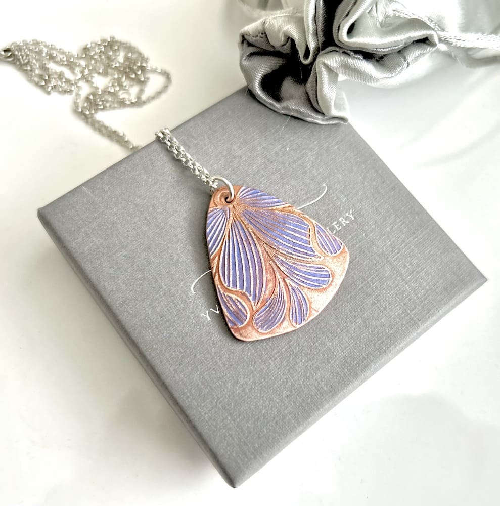 Copper Handcrafted Flower Pendant Necklace - Image 3