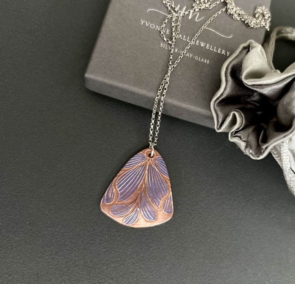 Copper Handcrafted Flower Pendant Necklace - Image 5