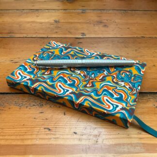 A6 handmade notebook with fabric cover and lined paper