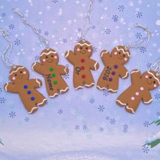 Personalised Gingerbread Men - Handmade Christmas Tree Decoration