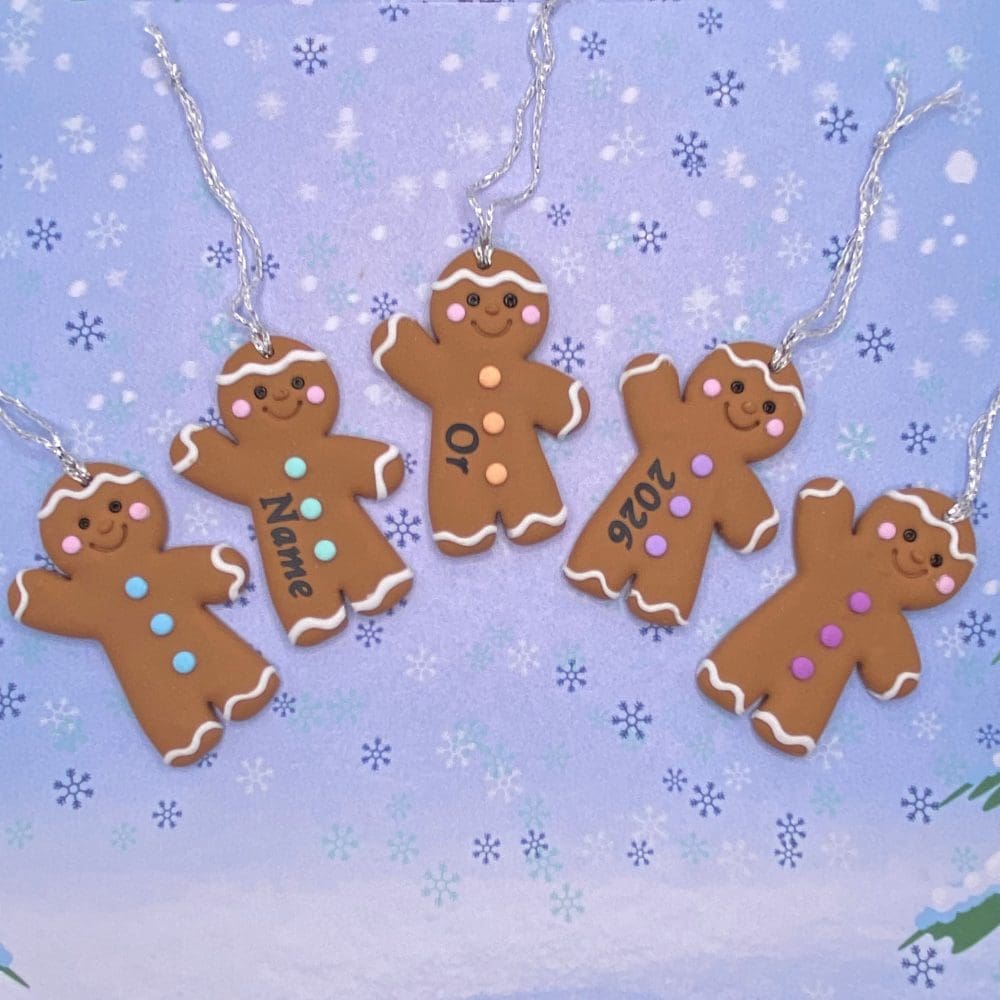 Personalised Gingerbread Men - Handmade Christmas Tree Decoration - Image 2