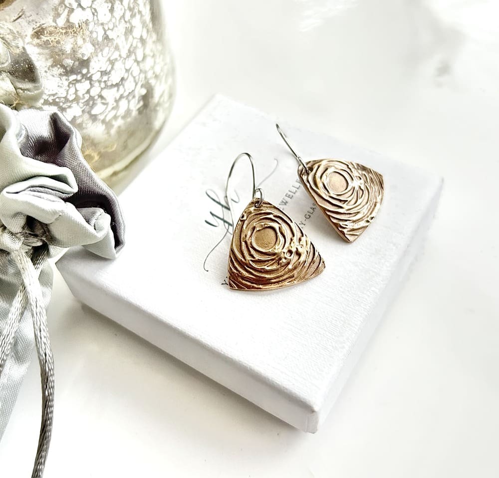 Bronze Triangular Earrings - Handcrafted Jewellery - Image 6