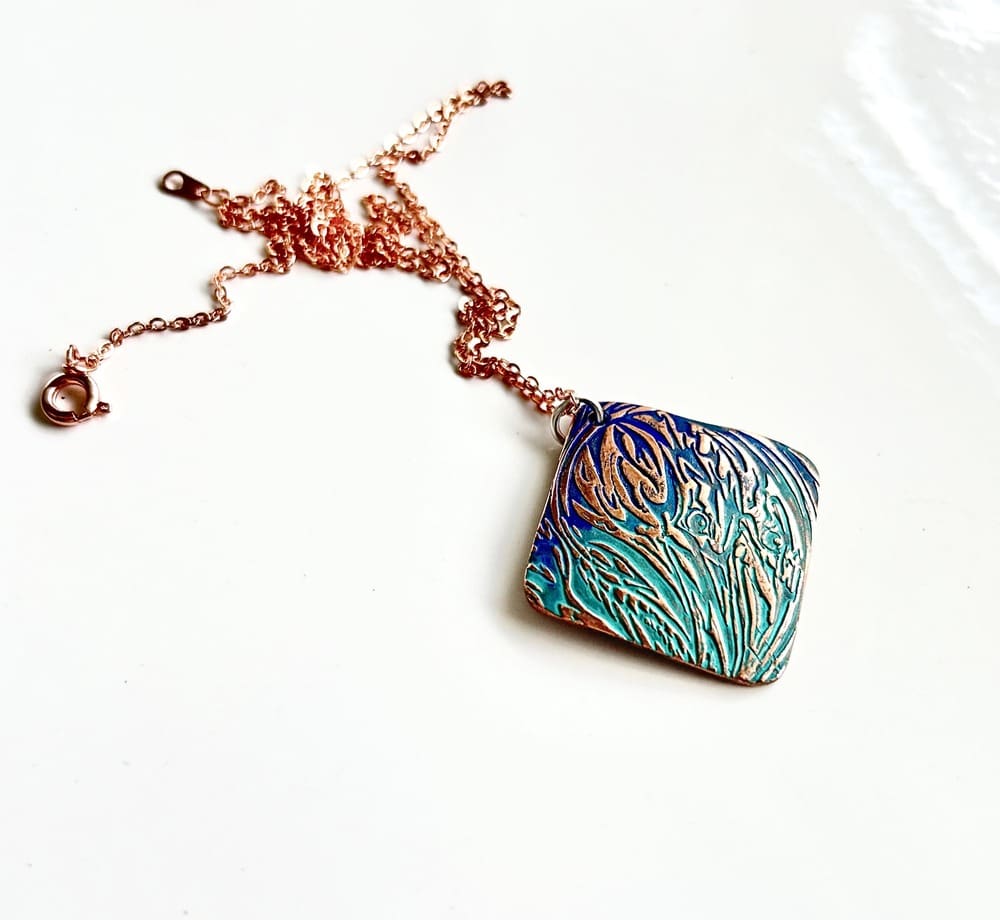 Handcrafted Copper Painted Pendant Necklace - Image 5