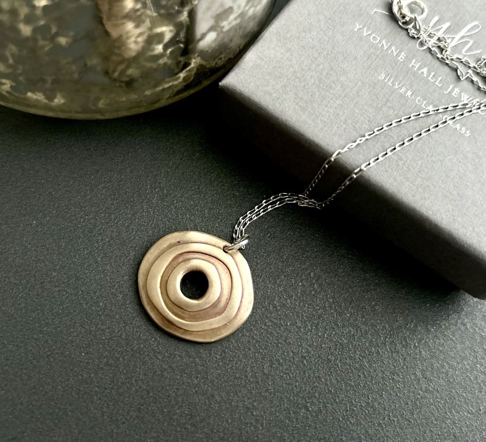 Bronze Circular Embossed Pendant Necklace - Image 5