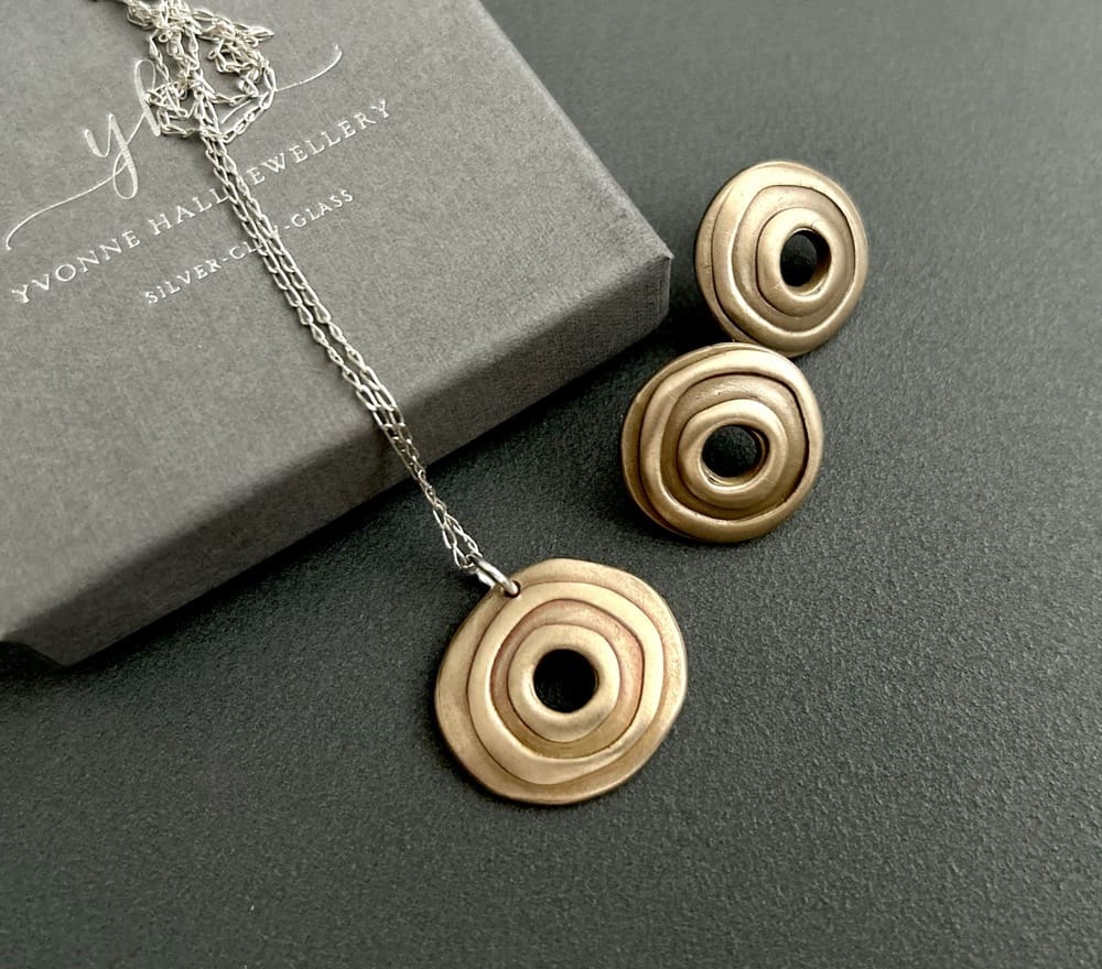 Bronze Embossed Stud Earrings - Image 6