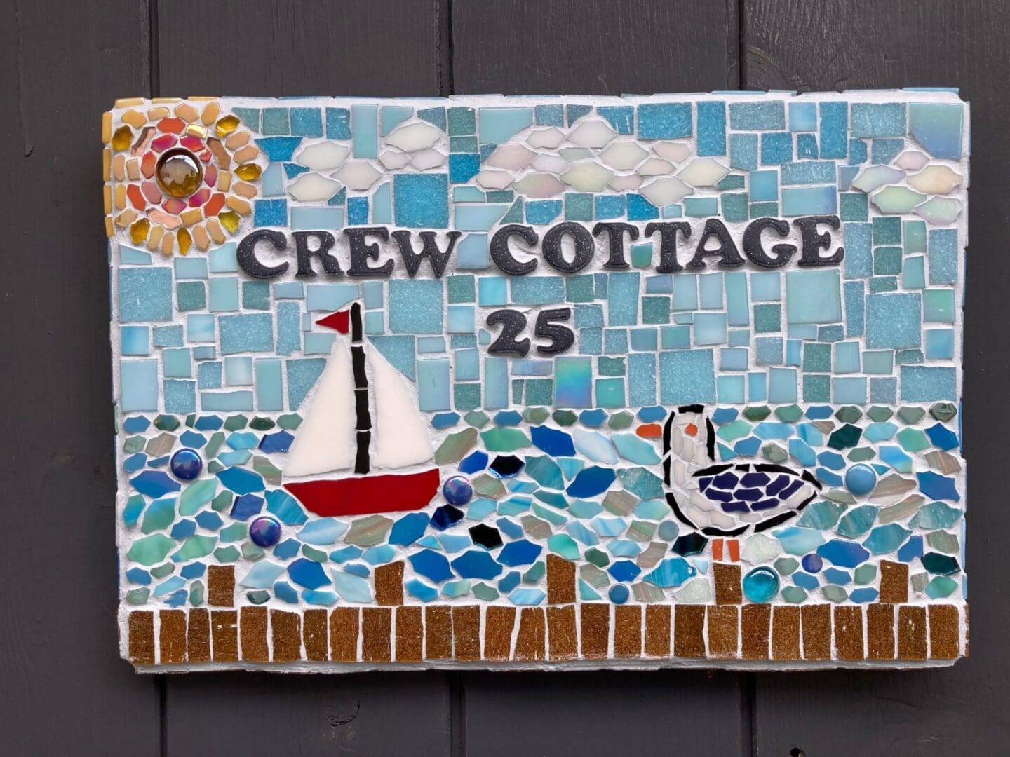 Mosaic house sign