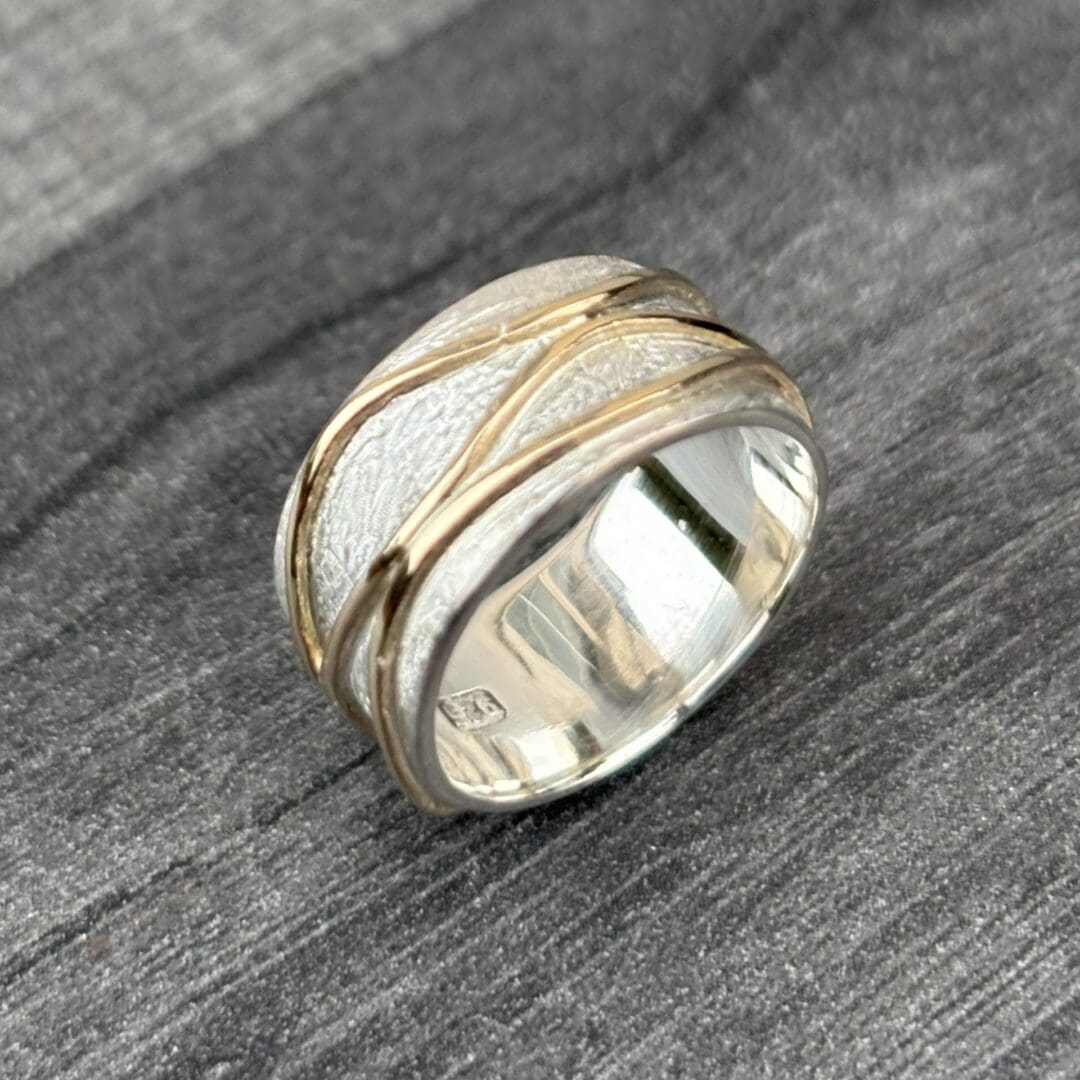 Gold Waves Silver Ring - Image 6