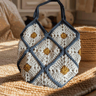 Crochet Granny Square Tote