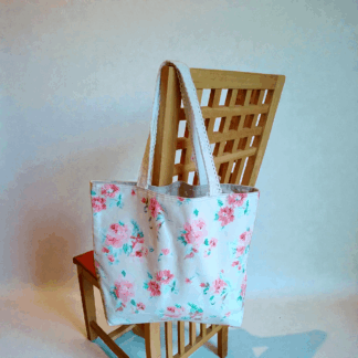 Large Tote, Reversible, Flower print