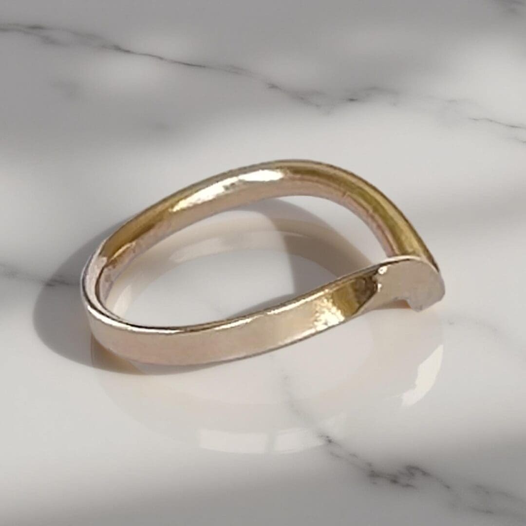 Gold Wishbone Ring - Image 3