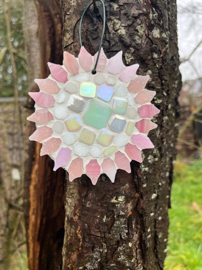Cottage Garden Mosaic Flower on slate - Handmade outdoor decor - Image 3