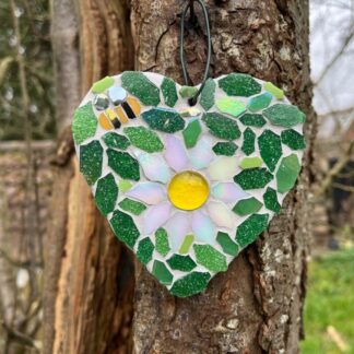 Hanging mosaic flower on slate - a gift that blooms all year, cheerful and lasting gift.