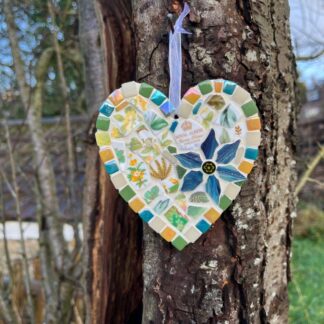 Vintage China Mosaic Heart - a thoughtful gift from the heart, gift for close friend, partner, family.