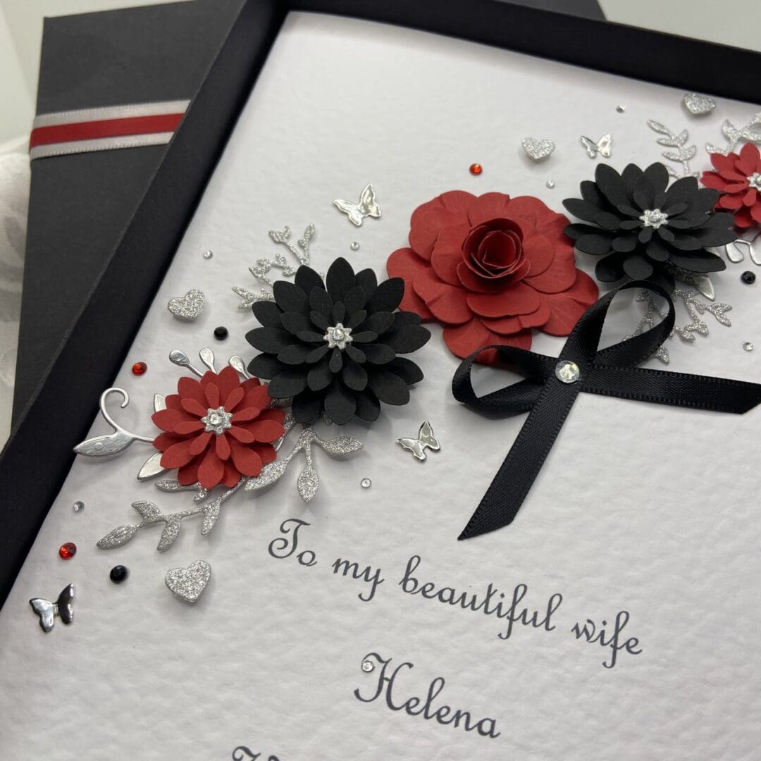 Personalised Handmade Valentine’s Card Gift Boxed Wife Girlfriend Any Text - Image 5