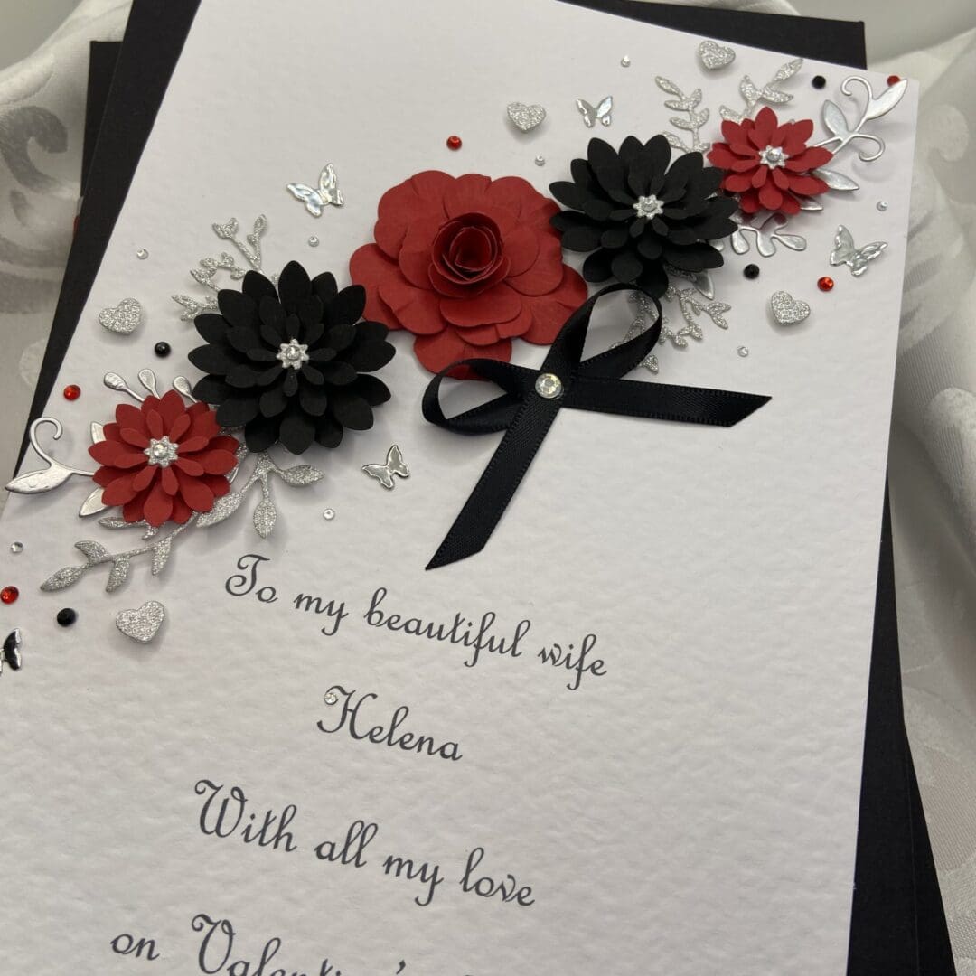 Personalised Handmade Valentine’s Card Gift Boxed Wife Girlfriend Any Text - Image 3