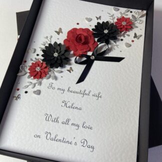 Personalised Handmade Valentine’s Card Gift Boxed Wife Girlfriend Any Text