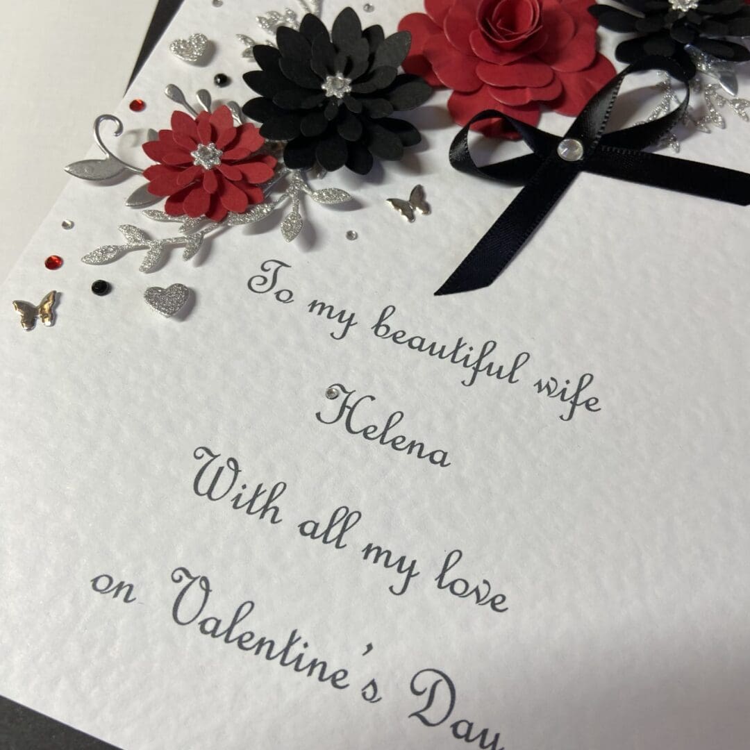 Personalised Handmade Valentine’s Card Gift Boxed Wife Girlfriend Any Text - Image 9