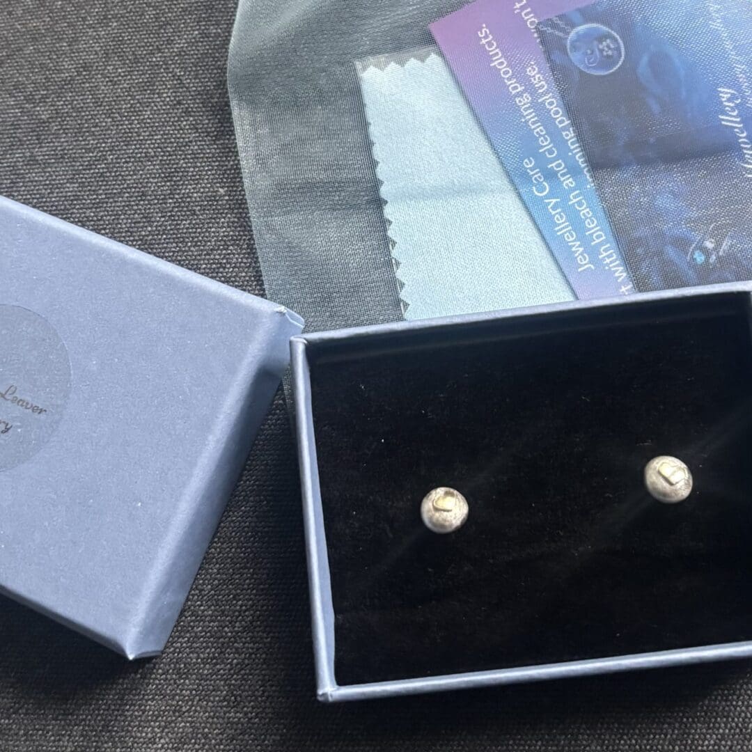 Gold Heart Pebble Studs - Image 8