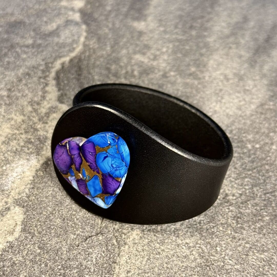 Black leather boho cuff