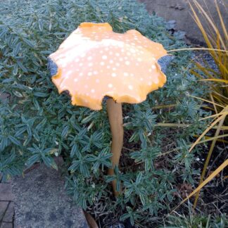 Orange Ceramic Mushroom