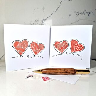 Heart cards made with recycled silk kimono for Valentines Day or any occasion