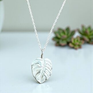 Silver Monstera Leaf Pendant