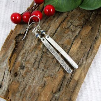 Silver and sapphire earrings