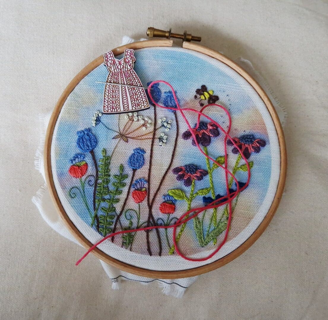 Wooden Needle Minder Engraved Dress Design - Image 2